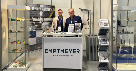 Marius Lenk und Denis Forêt von Emptmeyer auf der Global Industrie in Paris